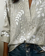Floréa | Blouse Fleurie à Col Montant Élégant