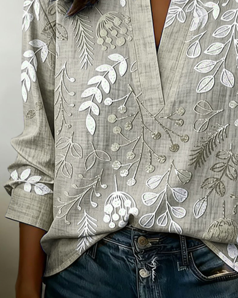 Floréa | Blouse Fleurie à Col Montant Élégant