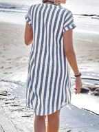 Maréva | Robe Chemise Rayée Fluide (Grande taille)