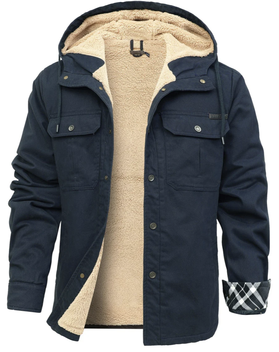Charlie Fleecejas – warme herenjas met fleecevoering en verstelbare capuchon