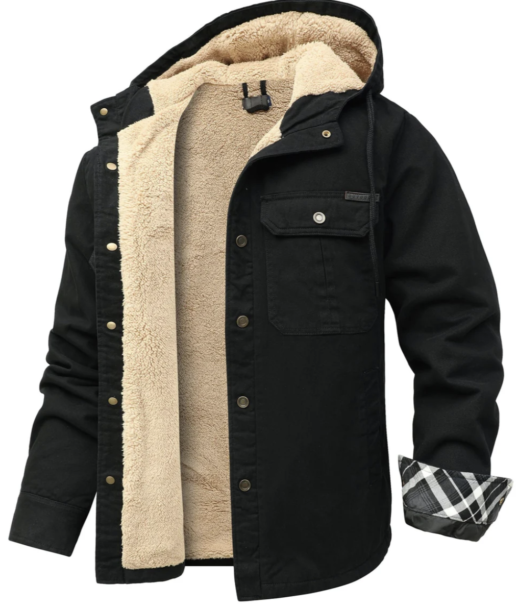 Charlie Fleecejas – warme herenjas met fleecevoering en verstelbare capuchon