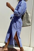Niyara – Robe Chemise Rayée Élégante
