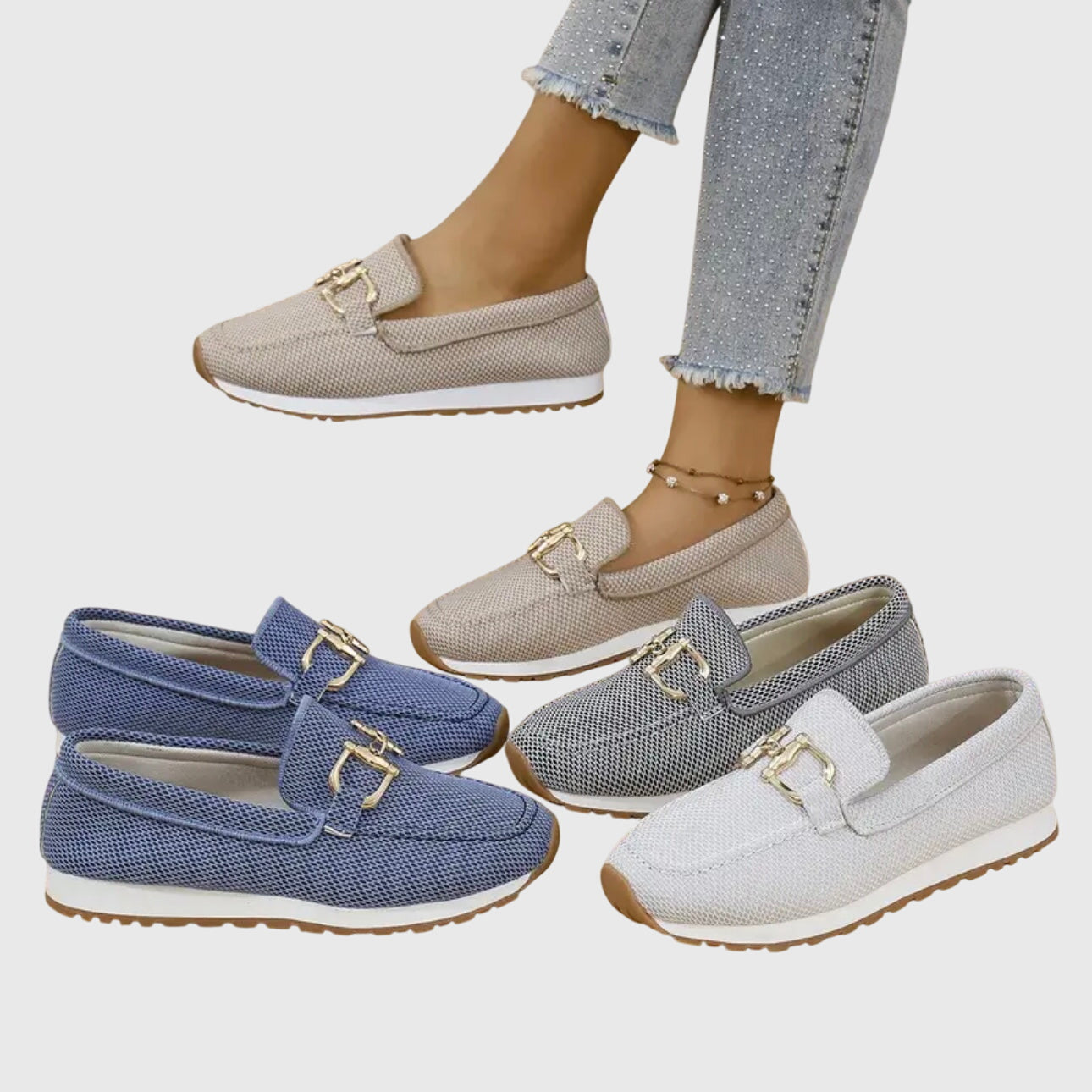 Ambre – Chaussures à bout rond avec boucle et semelle légère