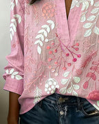 Floréa | Blouse Fleurie à Col Montant Élégant