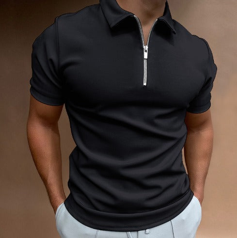 Idris luxe zip-up polo voor heren – stijlvolle lente/zomer polo met ritssluiting en ademend comfort