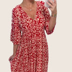 Élina | Robe longue fleurie à col en V