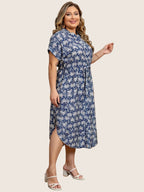 Noléa | Robe Midi Fluide à Imprimé Élégant (Grande Taille)