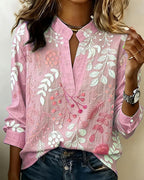 Floréa | Blouse Fleurie à Col Montant Élégant