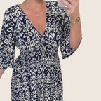 Élina | Robe longue fleurie à col en V