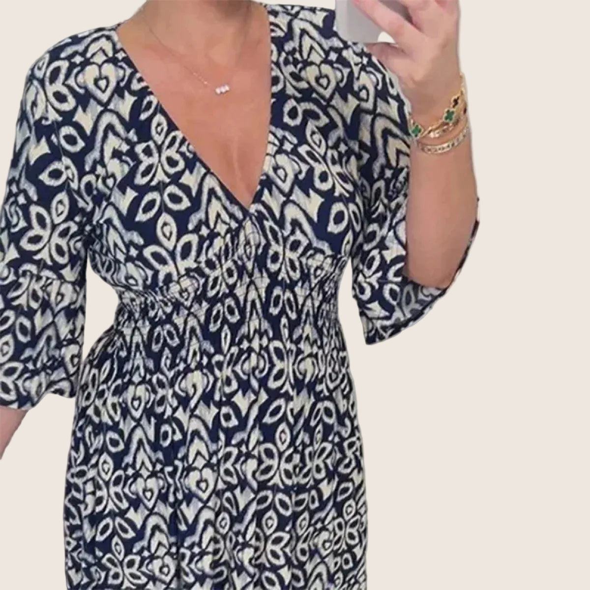 Élina | Robe longue fleurie à col en V
