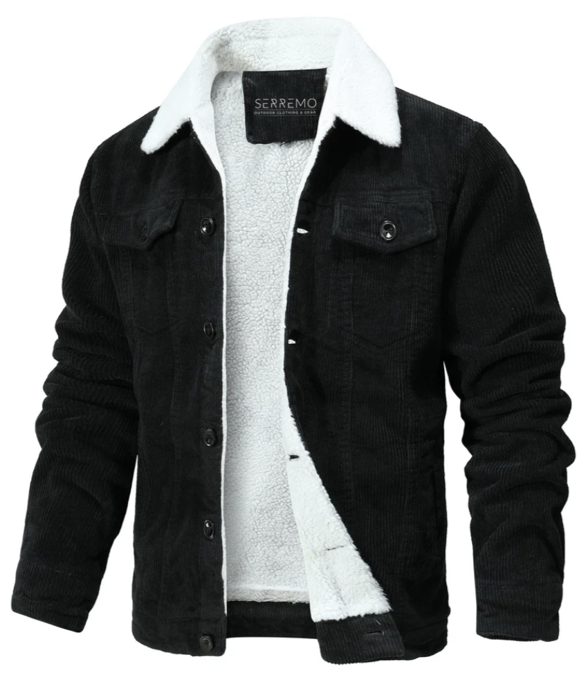 Franco Cheviot herenjas – warme jas met sherpa voering en wollen buitenlaag