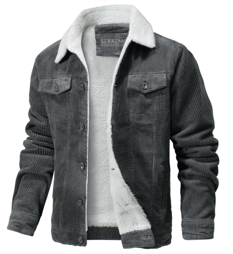 Franco Cheviot herenjas – warme jas met sherpa voering en wollen buitenlaag