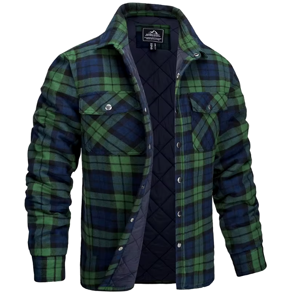 Geruite Herenjas met Voering – Warme Overshirt Jas met Ruitpatroon en Ritssluiting