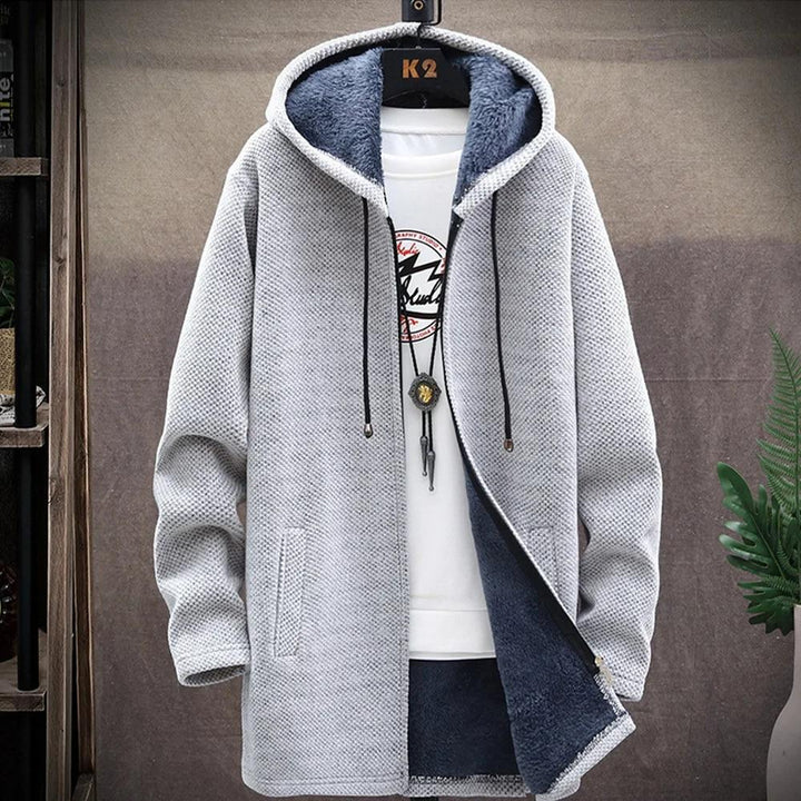 Marineblauwe Herenjas – Casual Jas met Zachte Voering en Capuchon