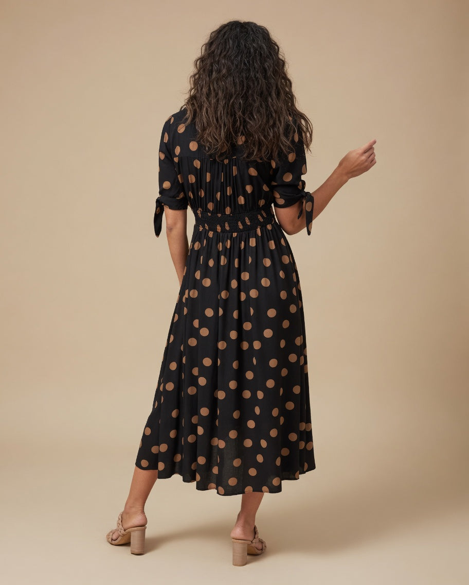 Monique | Robe Fluide à Pois