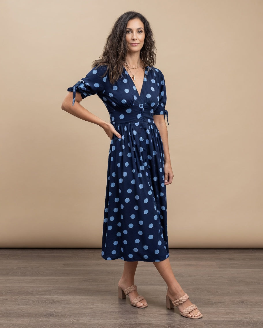 Monique | Robe Fluide à Pois