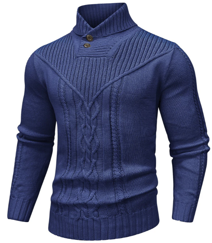 Harvey Heren Trui – Gebreid Design met Knoopsluiting aan de Kraag