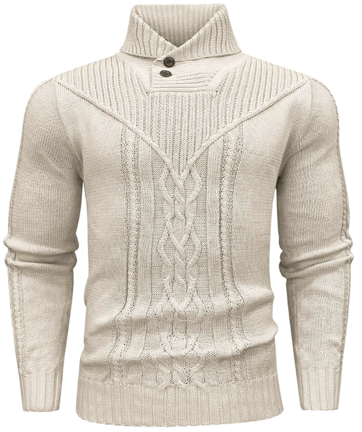Harvey Heren Trui – Gebreid Design met Knoopsluiting aan de Kraag