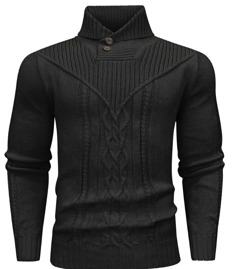 Harvey Heren Trui – Gebreid Design met Knoopsluiting aan de Kraag