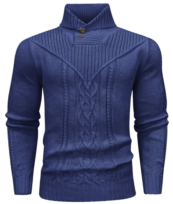 Harvey Heren Trui – Gebreid Design met Knoopsluiting aan de Kraag