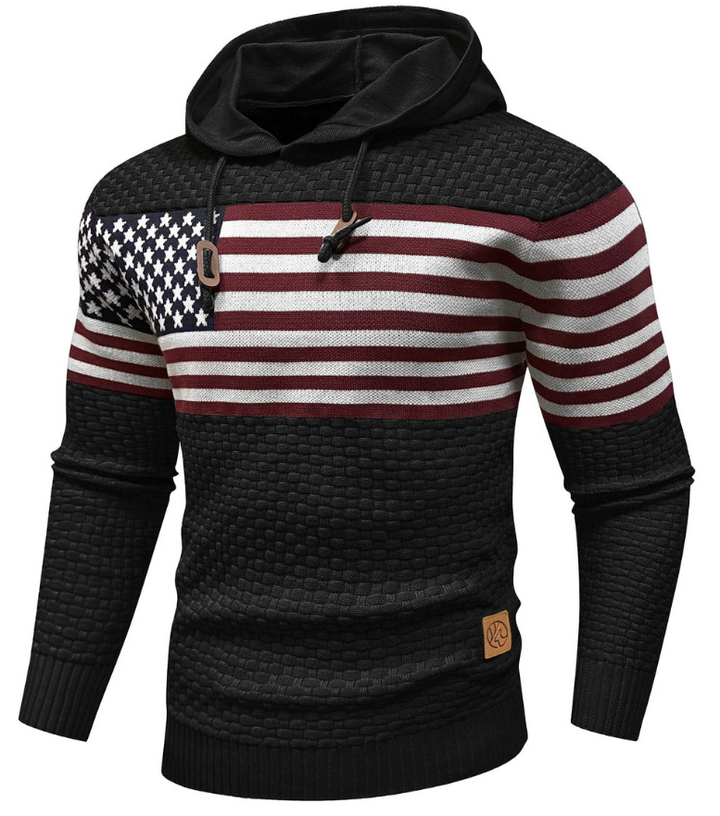 US Vlag Hoodie Heren – Stoere Sweater met Amerikaanse Print
