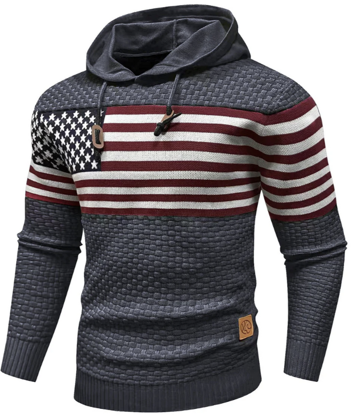 US Vlag Hoodie Heren – Stoere Sweater met Amerikaanse Print