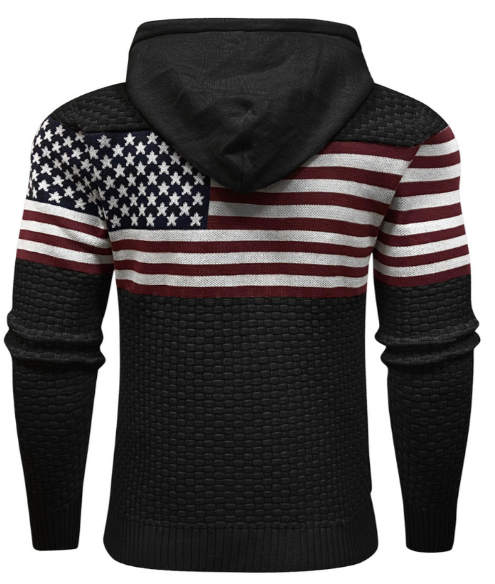 US Vlag Hoodie Heren – Stoere Sweater met Amerikaanse Print