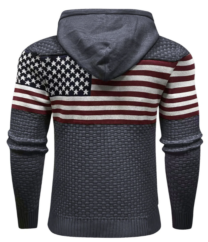 US Vlag Hoodie Heren – Stoere Sweater met Amerikaanse Print