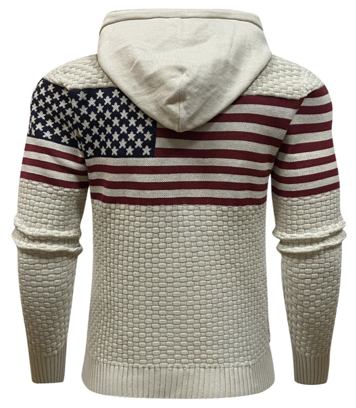 US Vlag Hoodie Heren – Stoere Sweater met Amerikaanse Print
