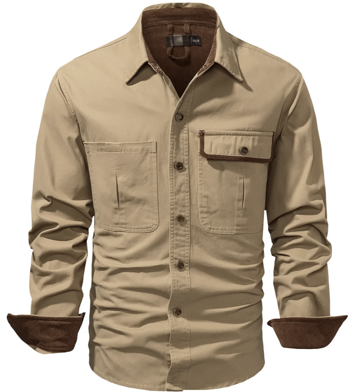 Hugs heren overhemd – Gemaakt van katoen met borstzakken en tweekleurig design