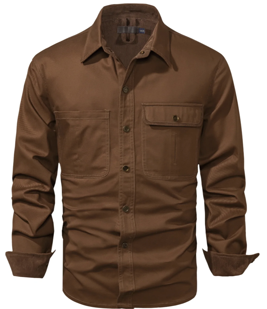 Hugs heren overhemd – Gemaakt van katoen met borstzakken en tweekleurig design