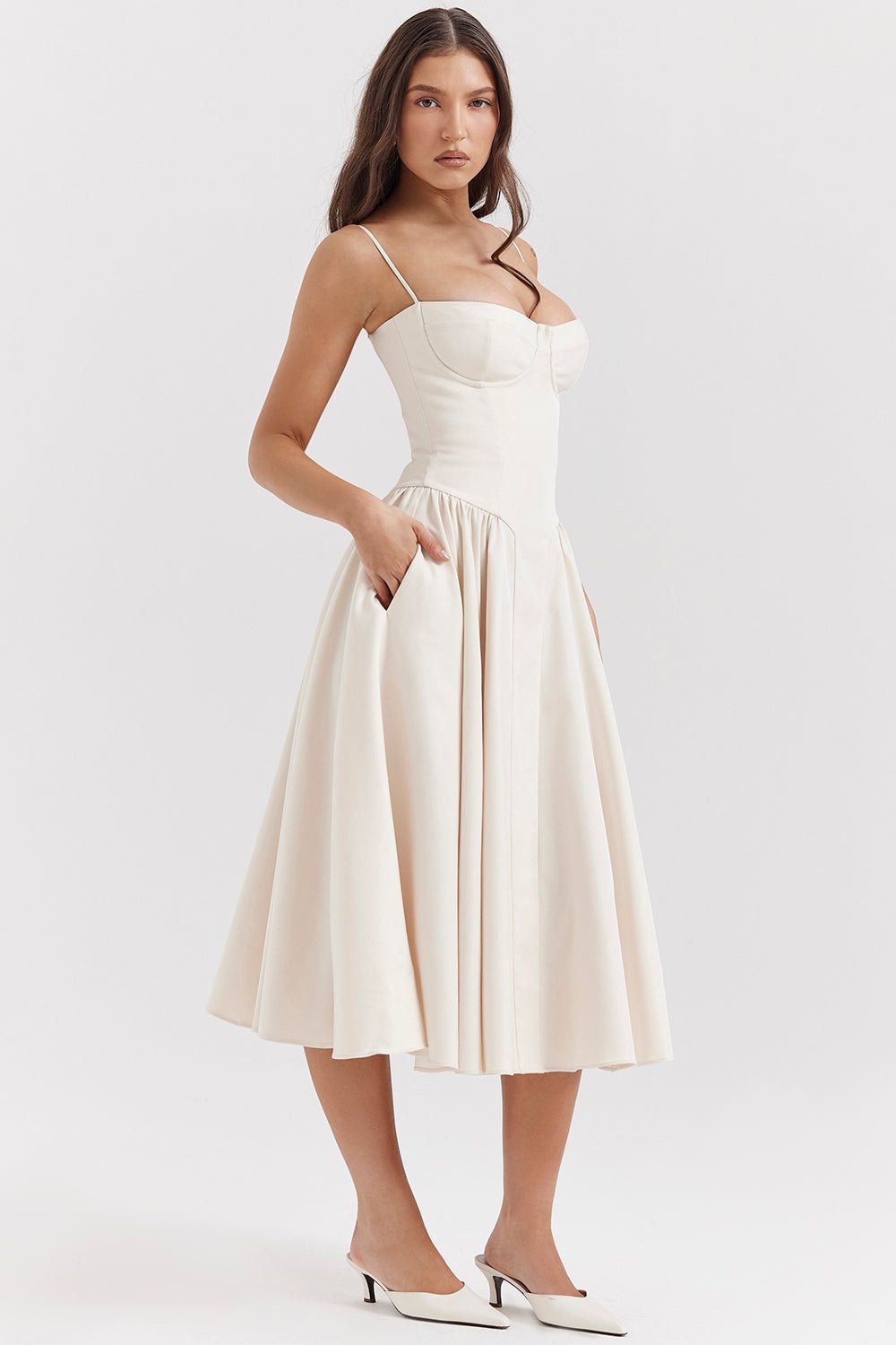 Liorine | Robe Midi Corset Élégante