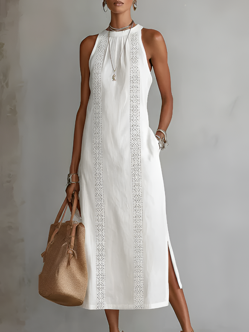 Jimena | Robe Midi à Col Mao