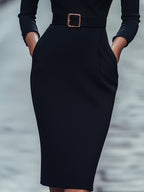 Élodie | Robe crayon élégante avec ceinture