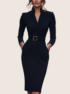 Élodie | Robe crayon élégante avec ceinture