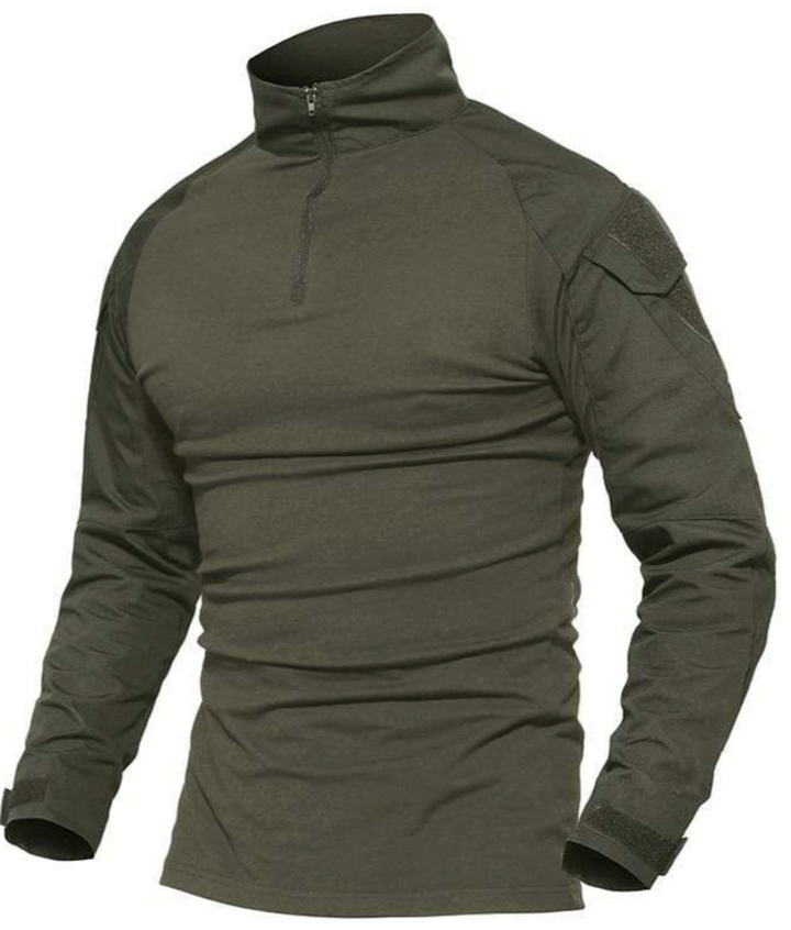 Lambert Tactical Combat Shirt heren – ademend outdoor shirt met ritskraag, schouderzakken en verstelbare mouwen