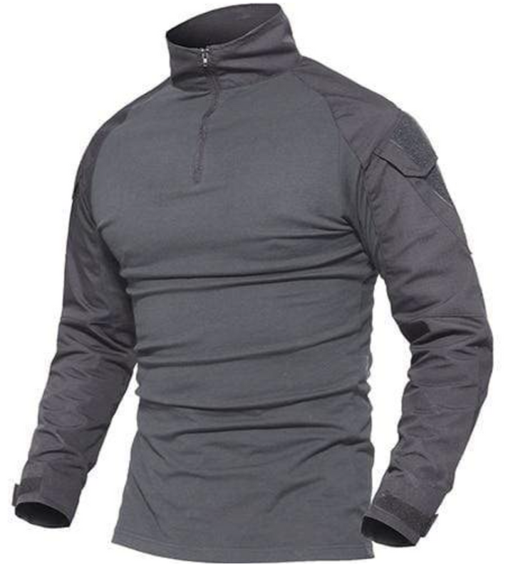 Lambert Tactical Combat Shirt heren – ademend outdoor shirt met ritskraag, schouderzakken en verstelbare mouwen