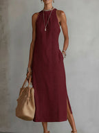 Jimena | Robe Midi à Col Mao