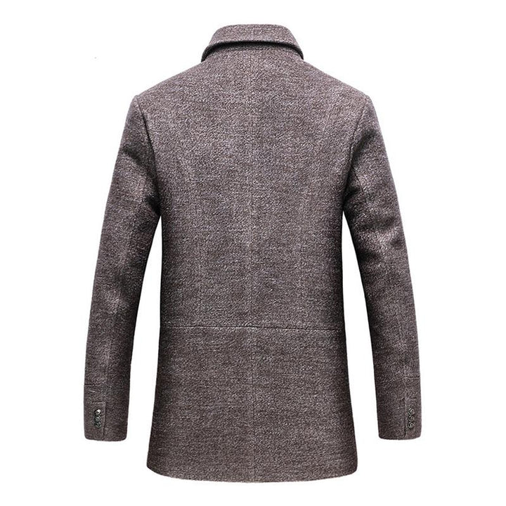 Aaron Royal Wool Coat – Klassieke Herenjas met Afneembare Sjaal en Luxe Afwerking