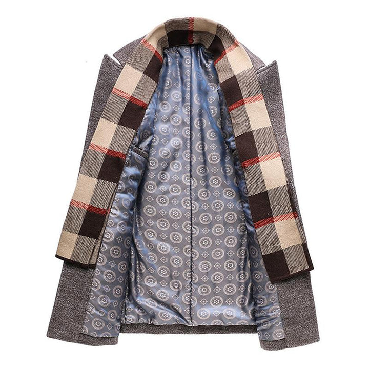 Aaron Royal Wool Coat – Klassieke Herenjas met Afneembare Sjaal en Luxe Afwerking