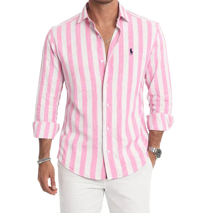 Ralph Chemise casual en lin rayée premium - 1 achetée, 1 offerte