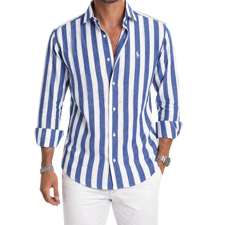 Ralph Chemise casual en lin rayée premium - 1 achetée, 1 offerte