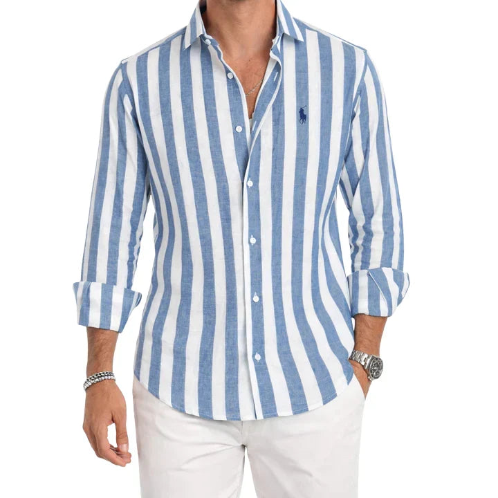 Ralph Chemise casual en lin rayée premium - 1 achetée, 1 offerte