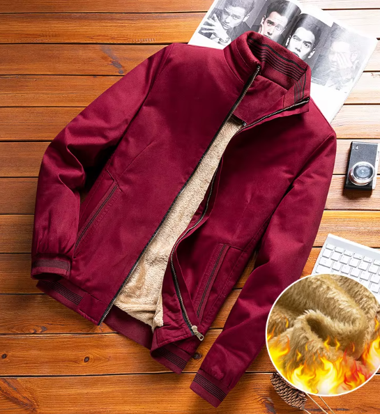 Heren Winterjas Beige – Warme Casual Jas met Zachte Voering en Ritszakken