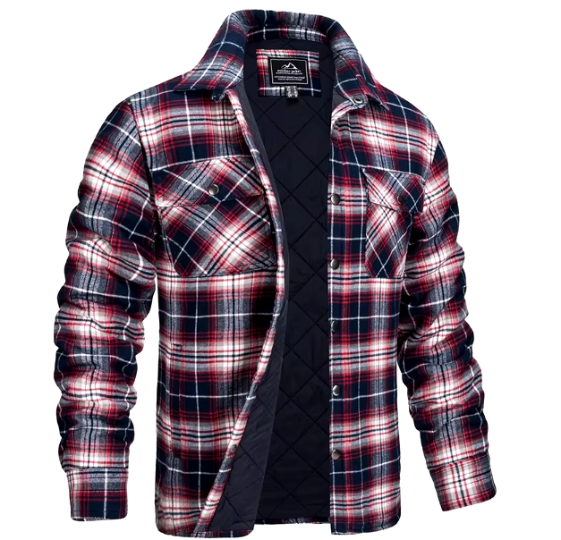 Geruite Herenjas met Voering – Warme Overshirt Jas met Ruitpatroon en Ritssluiting
