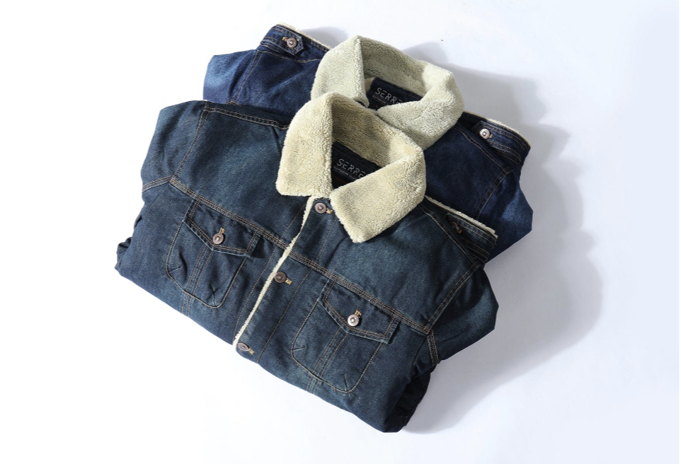 Fleece gevoerde spijkerjas – warme herenjas met denim buitenlaag