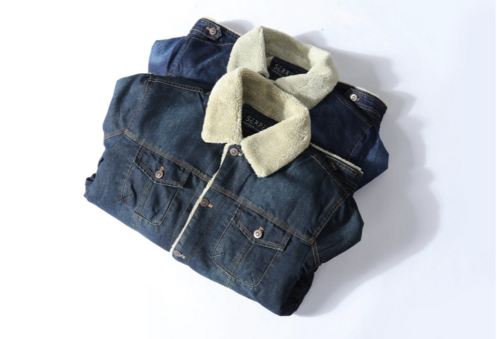 Fleece gevoerde spijkerjas – warme herenjas met denim buitenlaag