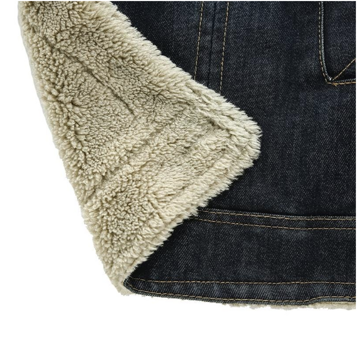 Fleece gevoerde spijkerjas – warme herenjas met denim buitenlaag