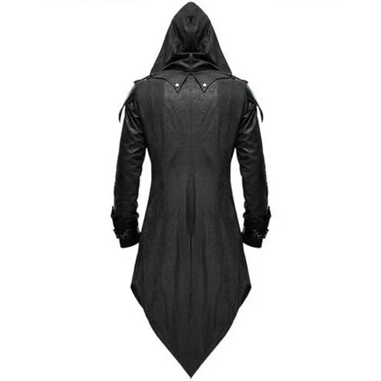 Rupert Gothic Herenjas – Lange Jas van Kunstleer met Dramatische Snit