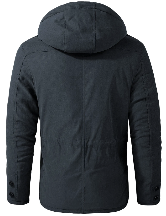 Stefan heren winterjas – warme jas met fleecevoering en verstelbare capuchon